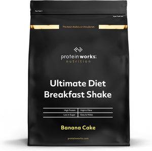 Protein Works - Ultimate Diet Breakfast Shake , Low Calorie Breakfast Shake , High Protein , Low Sugar Breakfast , 36 Servings , Banana Cake , 2kg