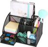 Desk Organiser/Mesh Desk Tidy Caddy/Pencil Holder Multifunctional with 7 Compartments- Black