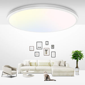 36W 42CM LED Ceiling Light, Large Bathroom Lights Ceiling 3000K/4500K/6000K,3 Color Temperature Flush Ceiling Light,Round Ultra Thin Ceiling Light for Living Room,Office,Bedroom,Bathroom,Kitchen