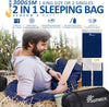 Double Sleeping Bag - King Size - 300GSM - 3-4 Season - Converts into 2 Single Sleeping Bags - Ideal for Camping and Hiking Trips - Waterproof - Navy