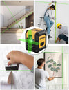 Green Laser Level with Tripod, Self-Leveling Bright Green Beam Horizontal and Vertical Cross Line Laser for Home Decoration DIY etc.Carrying Pouch Battery&Tripod Included