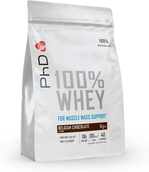 Nutrition 100 Percent Whey Belgian Chocolate Protein Powder | Low Calorie High Protein Powder | 40 Servings per 1 kg Bag