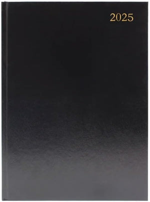 2025 Day Per Page A4 Yearly Diary with Appointment - Black