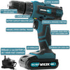 MY18BCM1 Cordless Drill 18V, 1300 mAh Li-Ion Driver 28Nm, 1 Hour Quick Charge, 2 Speed, LED Work Light, Carry Case with Accessory Kit, Variable Speed & Quick Stop Function