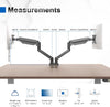 GB2003-2 Dual Monitor Arm Desk Mount for 13" to 32" Screen, Gas Spring Dual Monitor Stand, Weight 4-18KG, Height Adjustable VESA 75 & 100mm