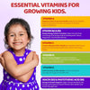 Kids Vitamins multivitamins, Strawberry Flavour Kids Vitamins Gummies, 1-a-Day Kids Sugar Free Vitamins, Contains Essential Multivitamins for Kids, Vegan, Kids multivitamins Gummies 3-12 Years