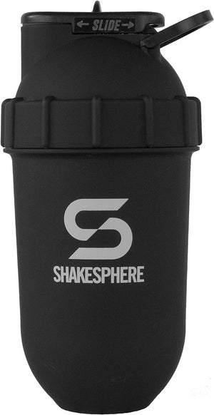 Tumbler: Protein Shaker Bottle, 700ml - Capsule Shape Mixing - Easy Clean Up - No Blending Ball or Whisk Needed - BPA Free - Mix & Drink Shakes, Smoothies, More - Matte/White