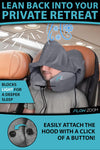 AIR Inflatable Travel Pillow for Airplane - Hooded Neck Pillow for Travel - Inflatable Travel Neck Pillow - Plane Pillow - Neck Cushion - Flight Pillow - Travel Neck Pillows - Grey