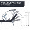 Outdoor Foldable Sun Lounger, 4 Level Adjustable Backrest Reclining Sun Lounger Chair with Angle Adjust Sun Shade Awning for Beach, Garden, Patio, Black