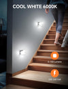 Night Light Plug in Wall, with Dusk to Dawn Photocell Sensor, 6000K Cool White, Brightness Adjustable, 1W LED Night Light for Kids, Bedroom, Hallway, Stairs, 2 Pack