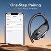 Wireless Earbuds, Bluetooth 5.3 Headphones Wireless with 4 ENC Noise Canceling Mic, 80Hrs LED Display Over Ear buds with Earhooks, Deep Bass Wireless Earphones, IPX7 Waterproof for Sport(Black)