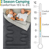 Trail Double Sleeping Bag For Adults, Envelope 2 Season Summer Spring Autumn 250gsm, Outdoor Camping, Lightweight Carry Bag, Storage Pockets, 200cm x 150cm