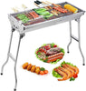 Barbecue Grill, Stainless Steel BBQ, Large Folding Portable BBQ Grill, Charcoal Grill for Outdoor Cooking Camping Hiking Picnics