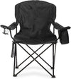Comfortable, Heavy Duty, Portable Camping Chair with 4-Can Cooler, Side Pocket, Cup Holder, and Carry Bag, Collapsible for Camping, Fishing, Beach, and Backpacking