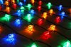 ® 100 10m/33ft Retro Multi Coloured LED Petal Lights with 8 Function Controller – Indoor/Outdoor – Energy Efficient A++ - Christmas Lights