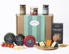 Snowdonia Cheese Company Gift Hamper Containing Three, 200g Truckles, Chutneys, Farmhouse Pate & Wafers For Cheese. Hamper Exclusive To Burmont's