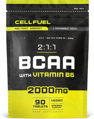 BCAA Tablets | 2000mg BCAAs per Serving | 90 Vegan Tablets | Essential Amino Acid Supplement with Vitamin B6 | Pre and Post Workout Supplement | by