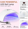 73 Pcs Gel Nail Polish Set with Lamp Starter Kit, Jelly/Glitter/Neon/Glow in the Dark 45 Colors,Nail Primer, Base,Matte & Top Coat 54W LED Auto Sensor Rhinestones Manicure Tools LA00