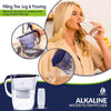 Alkaline Water Purifier Filter Jug - 3.8L, Midnight Blue, BPA Free, Includes 2 BRITA Compatible Filter Cartridges | Fast Filtering Model