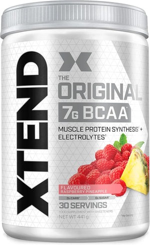 XTEND Original BCAA Powder Raspberry Pineapple 30 Servings | 7g BCAAs Per Serving | Sugar Free Branched Chain Amino Acids and Electrolytes Powder for Post Workout Muscle Recovery and Hydration