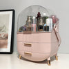 Makeup Storage Organiser with Clear Lid, Skincare Organiser Drawers Beauty Holder Cosmetic Organisers for Bathroom, DressingTable Organiser Dustproof Waterproof, Pink