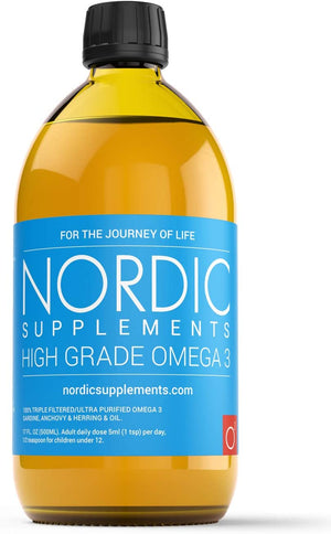 High Strength 500ml Omega 3 Fish Oil. Taste Award Winning Lemon Flavoured and Tested