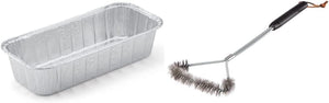 "Ultimate Grill Maintenance Bundle:  Drip Pan for Pellet/Summit & Genesis II + Cleaning T-Brush for Sparkling Grates!"