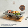 Artesà Hot Stone Grill, Gourmet Tabletop Food Grill, Stone Grill For Steak, Seafood and Vegetables, 41.5 x 22 x 15 cm - Marble/Wood