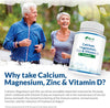 High Strength Calcium Magnesium Zinc & Vitamin D Supplement - 365 Vegetarian Tablets - Osteo Complex with Selenium, Copper, Manganese & Boron - 6 Month Supply -