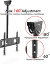 Swiveled Arm TV Ceiling Stand,TV Ceiling Mount Bracket for 32-70 inch Plasma/LCD/LED Screen,Tilt Range 5°to-15°,Max Weight 50Kg VESA 600×400