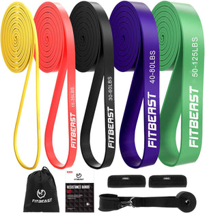 Pull Up Bands Set, 5 Different Levels Resistance Band Pull Up for Calisthenics, CrossFit, Powerlifting, Muscle Toning, Yoga, Stretch Mobility, Pull Up Assistance Bands