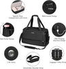 Gym Bag Womens, Sports Travel Duffel Bag with USB Charging Port, Weekend Overnight Bag for Women with Wet Pocket and Shoes Compartment, Hospital Bag, Black