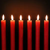 Flameless Red Taper Candles Flickering with 10-Key Remote, Battery Operated LED Warm 3D Wick Light Window Candles Real Wax Pack of 6, Christmas Home Wedding Decor(0.78 X 9.64 Inch)