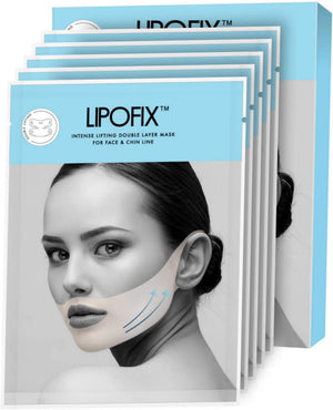 Face Mask for Double Chin - Anti Wrinkle & Anti Aging Facial Masks for Firming, Tightening & Lifting - Double Layer Masks for Neck, Jaw & V-line Face - 5 Masks