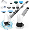 Electric Spin Scrubber,Cleaning Brush Scrubber for Home,400RPM/Mins-8 Replaceable Brush Heads-90Mins Work Time,3 Adjustable Size,2 Adjustable Speeds for Bathroom Shower Bathtub Glass Car-Grey