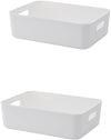 Storage Bin with Handle-Kitchen Pantry, Bathroom Vanity, Laundry, Health,Refrigerator and Beauty Product Supply Organizer, Under Cabinet Caddy (Standard - 4 Pack, White)