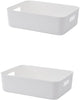 Storage Bin with Handle-Kitchen Pantry, Bathroom Vanity, Laundry, Health,Refrigerator and Beauty Product Supply Organizer, Under Cabinet Caddy (Standard - 4 Pack, White)