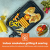 1600W Electric Barbecue Grill | 2-in-1 Grill with Hot Plate, Smokeless Indoor BBQ Electric Grill and Griddle Hot Plate with Built In Drip Tray | Adjustable Temperature | 2 Year Warranty