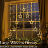 Christmas Curtain Lights for Windows, 9 Star String Light Decoration, 325 Warm White Micro LEDs, Indoor Outdoor Home Garden Xmas Lighting, Mains Powered with 5m Cable (H1.2m x W1.2m)