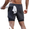 Mens Running Gym 2 in 1 Sports Shorts Breathable Outdoor Workout Training Shorts with Pockets