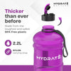 XL Jug 2.2 Litre Water Bottle - BPA Free with Nylon Strap and Flip Cap for Daily Use - Hydration Bottle for Active Lifestyles - Water Bottles for Gym, Travel, and Outdoor (Frosted Purple)