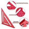 12 Inch/300mm Aluminum Alloy Triangle Ruler, Woodworking Speed Square Metric, Carpenters Square for Angle Measuring Marking (Red)