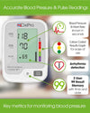 BP1 Blood Pressure Monitor - CE Certified - MHRA Registered - Tested for Accuracy Medical Blood Pressure Machine - BP Monitor for Home - Small to Large Cuff - Approved Blood Pressure Monitors