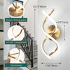 Wall Lamp LED Gold Modern Elegant Spiral Indoor Wall Lights for Bedside Bedroom Living Room Hallway Wall Lighting Fixture Cool White Light 24W Gold