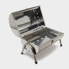 Stainless Steel Double Sided BBQ with Twin Sided Grill Function, Lightweight, Compact, Foldable, Portable Oil Drum Barbecue, Ideal for Camping, Festivals & Picnics, with Carry Handle, Silver