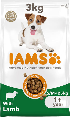 Complete Dry Dog Food for Adult 1+ Small and Medium Breeds with Lamb 3 kg