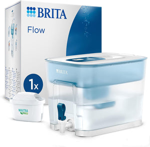 Flow XXL Water Filter Tank (8.2L) incl. 1x MAXTRA PRO All-in-1 cartridge - fridge-fitting dispenser for families and offices - now in sustainable Smart Box packaging