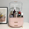 Makeup Storage Organiser with Clear Lid, Skincare Organiser Drawers Beauty Holder Cosmetic Organisers for Bathroom, DressingTable Organiser Dustproof Waterproof, Pink