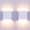 2Pcs LED Wall Lights Indoor Up Down Wall Lamp Wall Wash Light Wall Sconce Modern 6W Aluminum Lighting for Living Room, Bedroom, Hallway Dining Room Stairs, Warm White