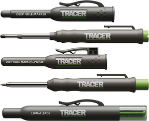 Deep Hole Construction Pencil with 6X Replacement Lead Pack and accompanying Site Holsters All-in-one Marking Kit